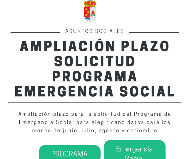 Ampliación plazo Programa de Emergencia Social